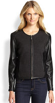 Thumbnail for your product : Eileen Fisher Merino & Leather Jacket