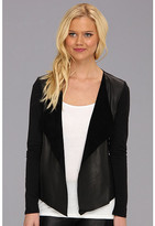 Thumbnail for your product : Michael Stars Long Sleeve Leather Front Cardigan
