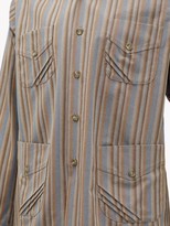 Thumbnail for your product : Ahluwalia Safari-pocket Striped Reclaimed-cotton Jacket - Brown
