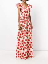 Thumbnail for your product : Fausto Puglisi poppy print ruffled maxi dress
