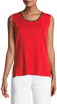 Thumbnail for your product : Misook Scoop-Neck Tank w/ Contrast Trim