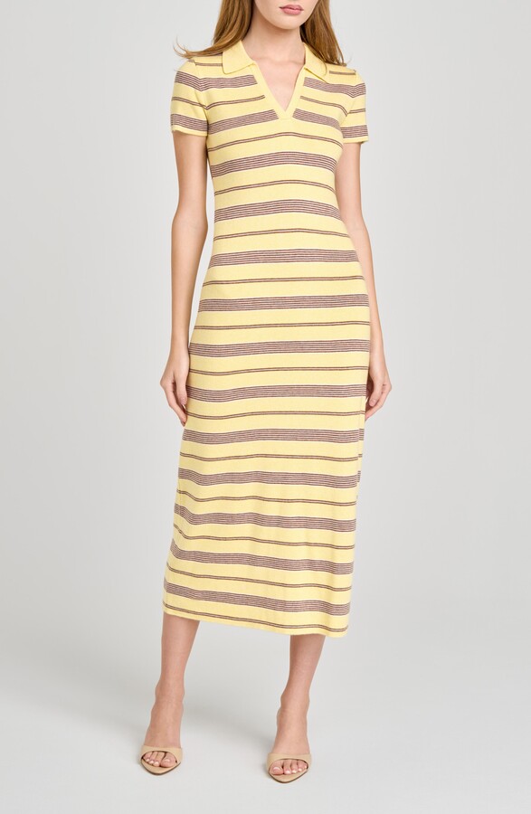 WAYF Carter Stripe Short Sleeve Sweater Dress