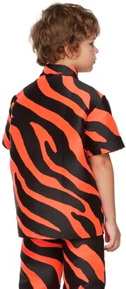 BO(Y)SMANS Kids Orange & Black Zebra Short Sleeve Shirt