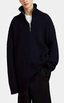 Thumbnail for your product : Loewe Men's Logo Oversized Rib-Knit Wool Half-Zip Sweater - Navy