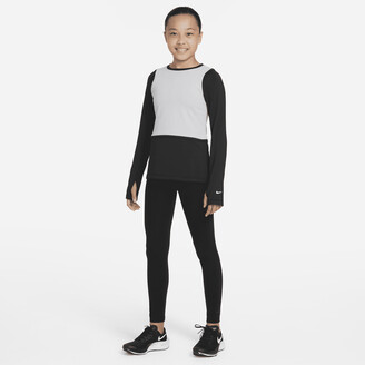 Nike Pro Warm Dri-FIT Big Kids' (Girls') Long-Sleeve Top in Grey