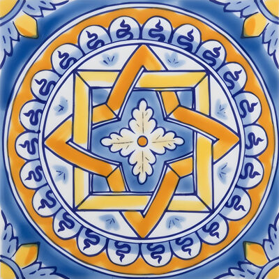 Casablanca Market Mediterranean 4" x 4" Ceramic Firenze Decorative Tile in Blue