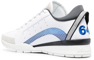 DSQUARED2 Mesh-Trim Leather Sneakers