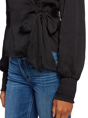 Paige Selby Puff-Sleeve Wrap Top