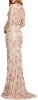 Thumbnail for your product : Mac Duggal Floral Applique Long-Sleeve Illusion Sheath Gown