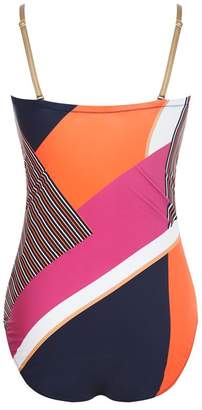 Gottex Geometric Stripe Swimsuit