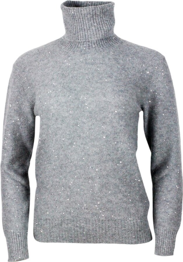 Fabiana Filippi Sequin Embellished Turtleneck Jumper