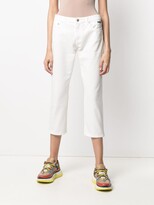 Thumbnail for your product : MSGM Cropped Logo-Print Jeans