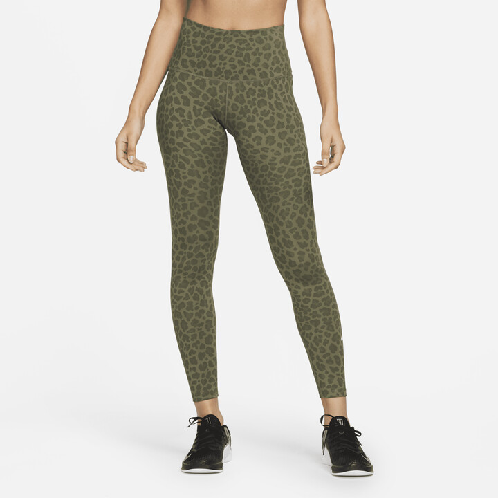 Nike Women's One High-Waisted Printed Leggings in Green