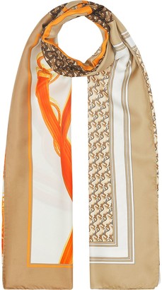 Burberry Montage print silk scarf