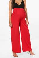 Thumbnail for your product : boohoo Maternity Amy Wide Leg Pleat Front Trouser