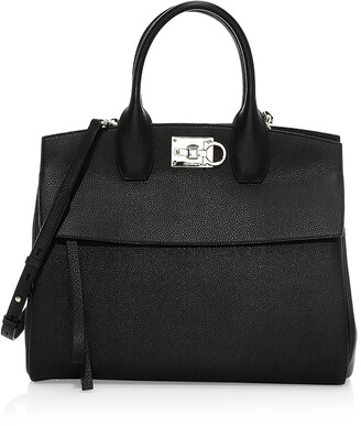 Ferragamo Medium Studio Leather Top Handle Bag - ShopStyle