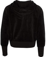 Thumbnail for your product : River Island Girls Converse black velour zip up hoodie