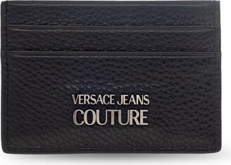 VERSACE Business Card Holder Pass Case logo Two fold Card Case  Black/Multicolore