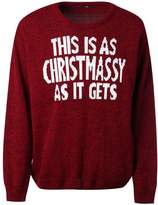 Thumbnail for your product : boohoo Big And Tall Christmas Red Marl Slogan Jumper