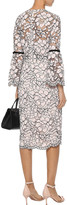 Thumbnail for your product : Lela Rose Grosgrain-trimmed Corded Lace Midi Dress