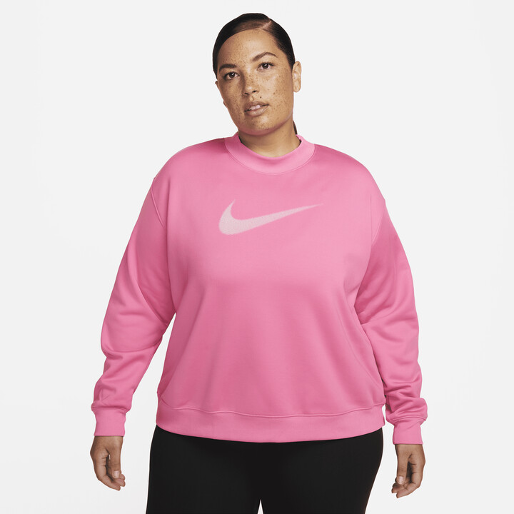 Nike Women's Therma-FIT All Time Graphic Crew-Neck Sweatshirt (Plus Size)  in Pink - ShopStyle