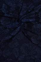 Thumbnail for your product : Quiz Navy Glitter Lace Bardot Knot Maxi Dress