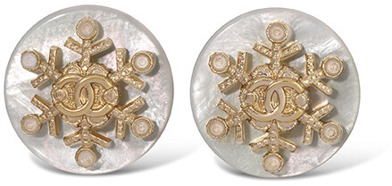 Chanel Vintage CC Logo Snowflake Earrings (Iridescent) - ShopStyle