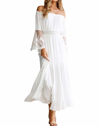white off the shoulder dress casual