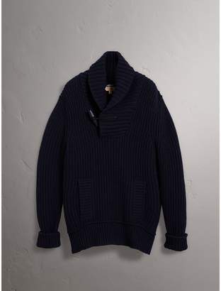 Burberry Shawl Collar Wool Cashmere Sweater