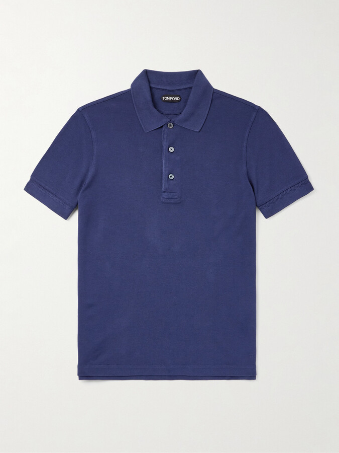 Tom Ford Slim-Fit Lyocell and Cotton-Blend Piqué Polo Shirt