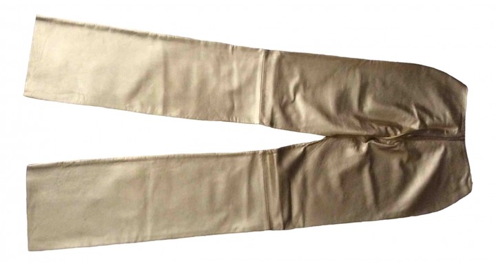 gold leather trousers
