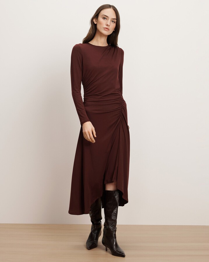Veronica Beard Theodora Ruched Midi Dress