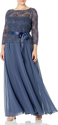 Emma Street Women's Gown with Beaded lace top Over Chiffon Skirt -  ShopStyle Evening Dresses