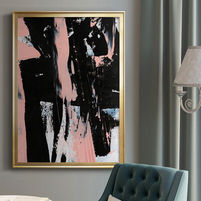 Wade Logan Black & Blush I Premium Framed Print - Ready To Hang