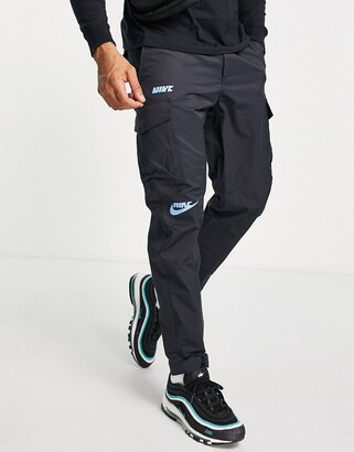 Nike Sport Essentials Multi Futura logo woven cargo pants in black