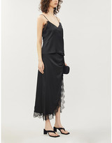 Thumbnail for your product : Vanessa Cocchiaro Aphra lace-trim high-waist woven skirt