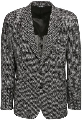 Dolce & Gabbana Cotton & Wool Chevron Jersey Jacket
