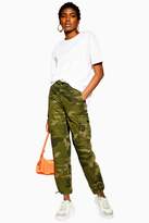 Thumbnail for your product : Topshop Womens Petite Combat Camouflage Trousers - Khaki