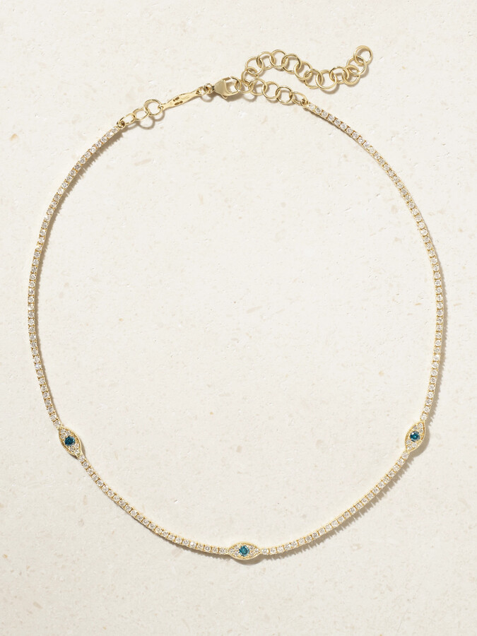 Jacquie Aiche Twiggy 14-karat Gold, Diamond And Sapphire Necklace - One size