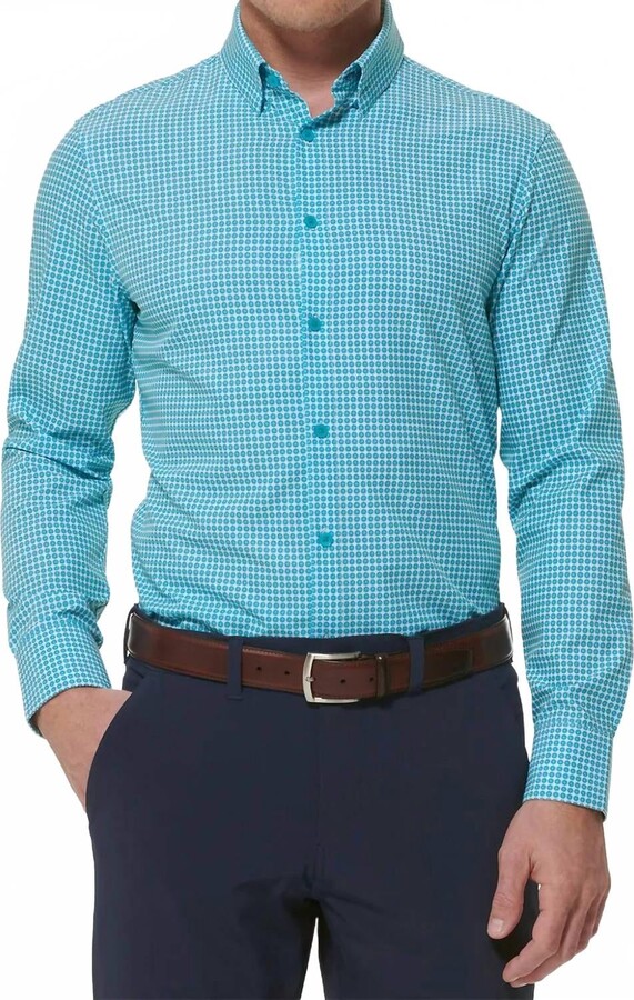 Mizzen+Main Leeward Dress Shirt In Turquoise/aqua
