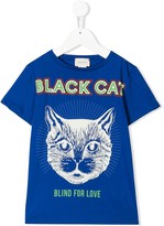 Thumbnail for your product : Gucci Children black cat print T-shirt