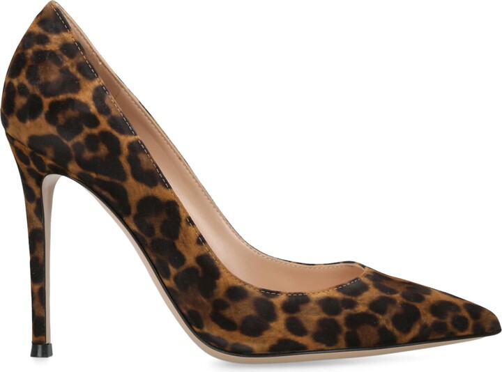 Gianvito Rossi Suede Leopard Gianvito Pumps 105