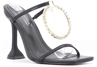 black and white strappy heels