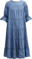 Thumbnail for your product : Merlette New York Paradis Tiered Lace-Inset Midi Dress