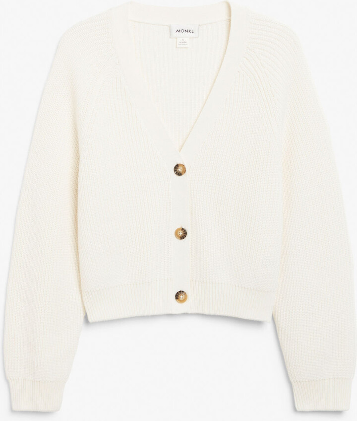 Monki Ribbed cardigan ShopStyle