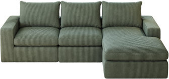 Latitude Run Demarco Modern Corduroy Modular Sectional Sofa with Reversible Chaise and Neck Pillow Support