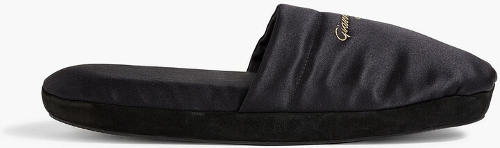 Bellagio embroidered satin slippers