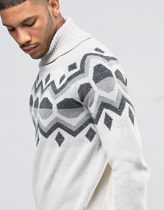 Bellfield Holidays Jacquard Geometric Knitted Sweater