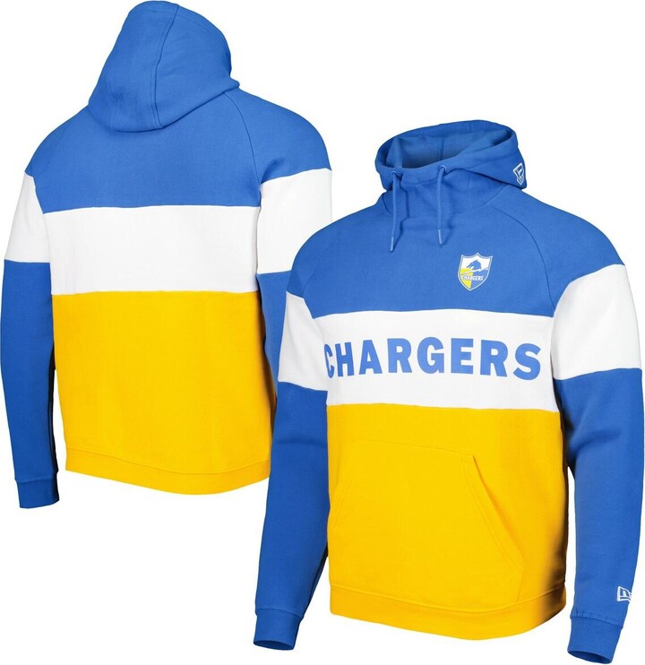 New Era Men's Gold and Powder Blue Los Angeles Chargers Colorblock  Throwback Pullover Hoodie - Gold, Powder Blue - ShopStyle