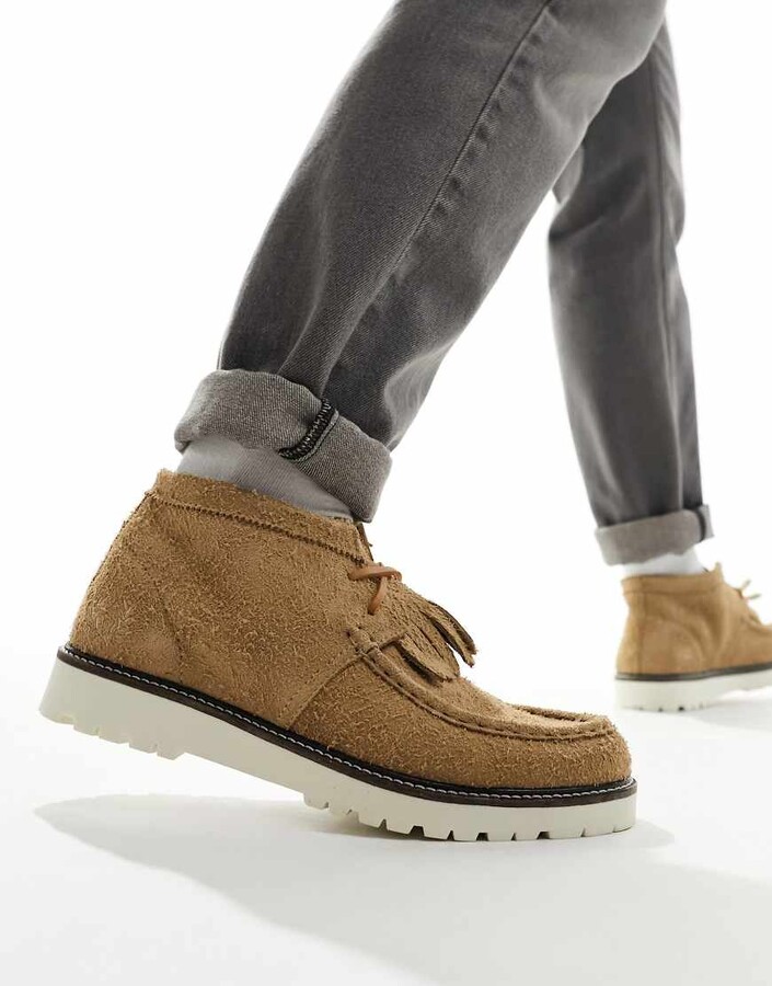 Fred Perry kenny suede boot in beige ShopStyle Lace-up Chukka